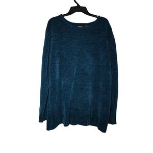 Erica Teal Blue Pullover Sweater Top PM‎